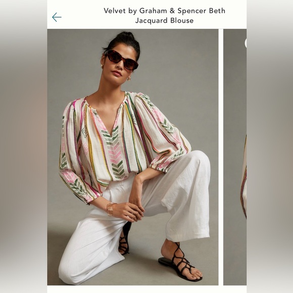 Anthropologie Velvet by Graham and Spencer Beth blouse size small - Picture 2 of 10